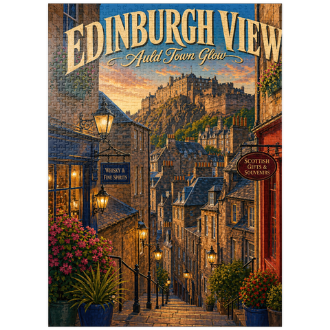 puzzleplate Edinburgh Castle Old Town Glow 1000 Jigsaw Puzzle