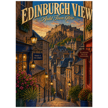 puzzleplate Edinburgh Castle Old Town Glow 300 Jigsaw Puzzle
