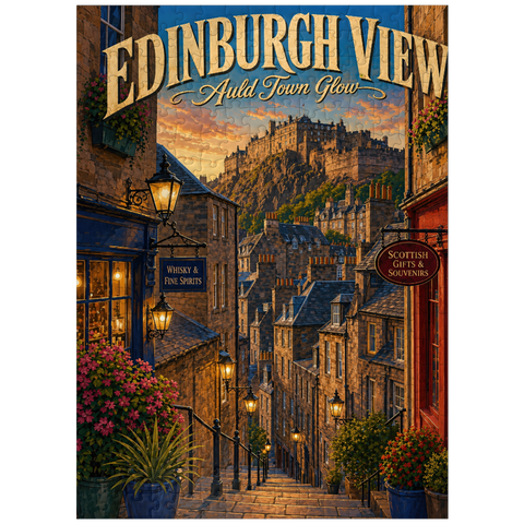 puzzleplate Edinburgh Castle Old Town Glow 300 Jigsaw Puzzle