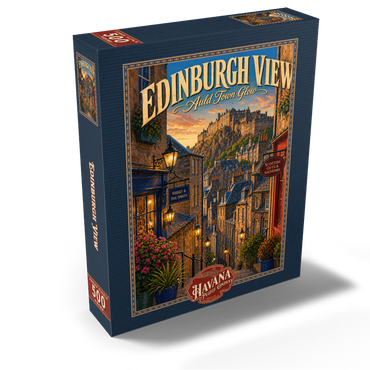 Edinburgh Castle Old Town Glow 500 Jigsaw Puzzle box view2