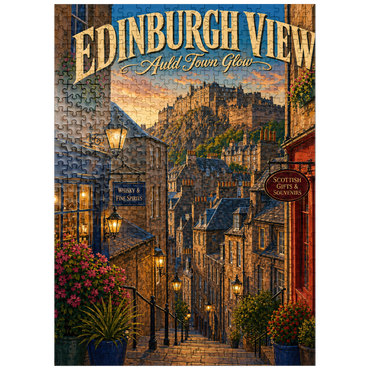 puzzleplate Edinburgh Castle Old Town Glow 500 Jigsaw Puzzle