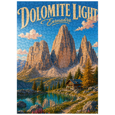 puzzleplate Dolomites Alpine Lake Serenity 500 Jigsaw Puzzle