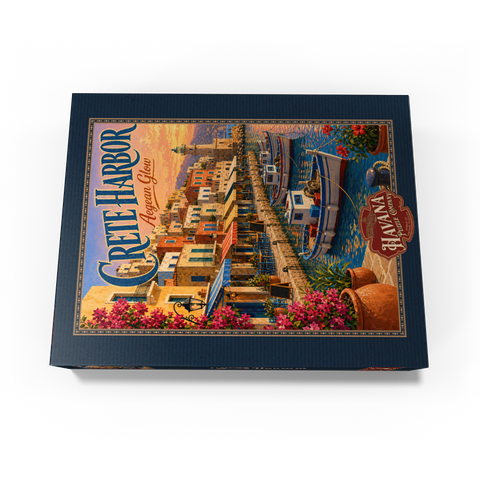 Crete Harbor Aegean Sunset Glow 500 Jigsaw Puzzle box view3