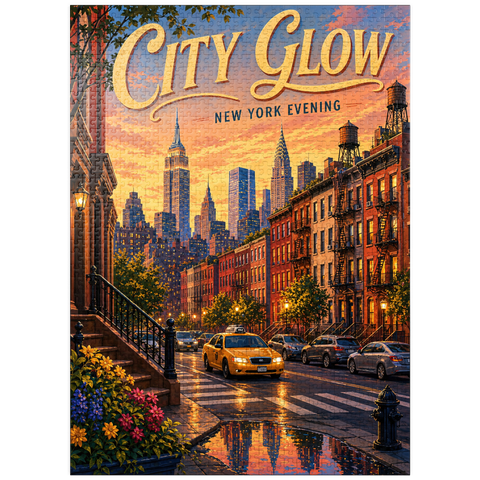 puzzleplate New York Evening Skyline Glow 1000 Jigsaw Puzzle