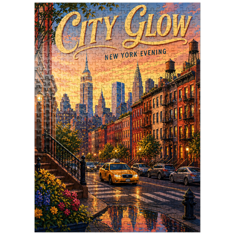 puzzleplate New York Evening Skyline Glow 500 Jigsaw Puzzle
