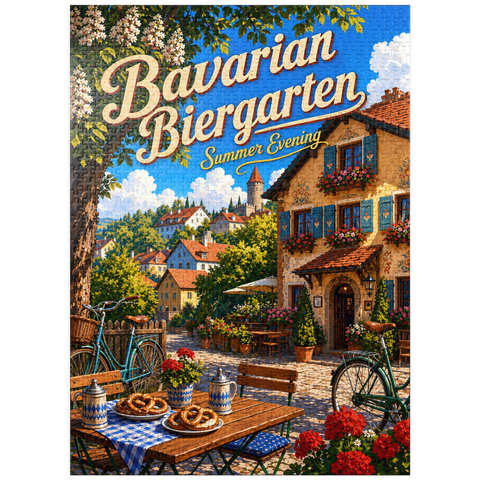 puzzleplate Bavarian Biergarten Summer Evening Charm 1000 Jigsaw Puzzle
