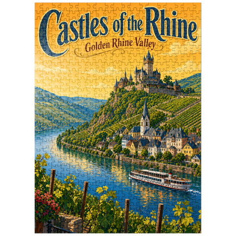 puzzleplate Rhine Valley Castles Golden Splendor 500 Jigsaw Puzzle