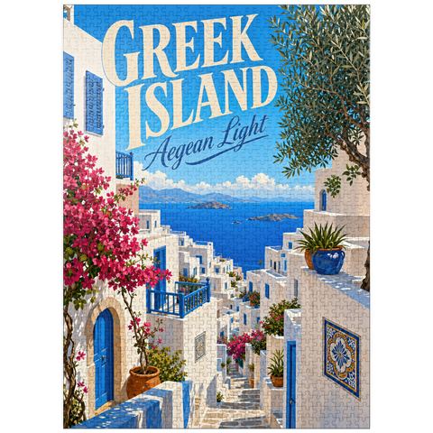 puzzleplate Greek Island Aegean Coastal Charm 1000 Jigsaw Puzzle