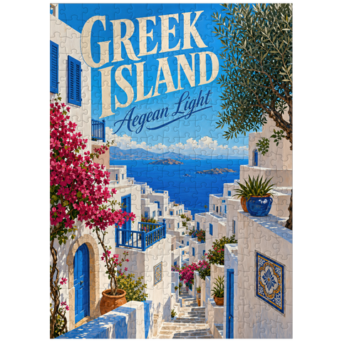 puzzleplate Greek Island Aegean Coastal Charm 300 Jigsaw Puzzle
