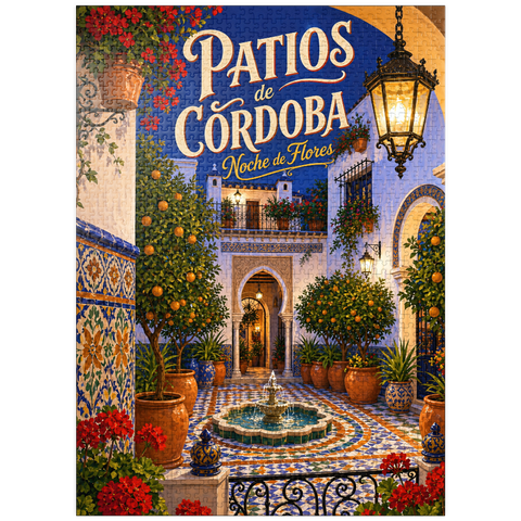 puzzleplate Patios de Cordoba Floral Night Charm 1000 Jigsaw Puzzle