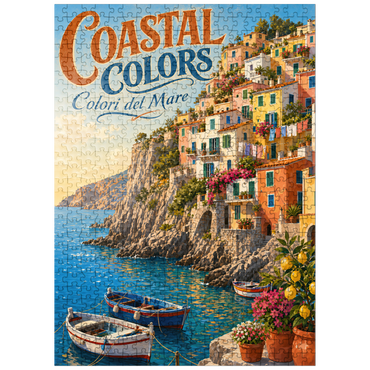 puzzleplate Amalfi Coast Colorful Coastal Charm 500 Jigsaw Puzzle