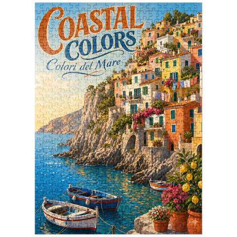 puzzleplate Amalfi Coast Colorful Coastal Charm 500 Jigsaw Puzzle
