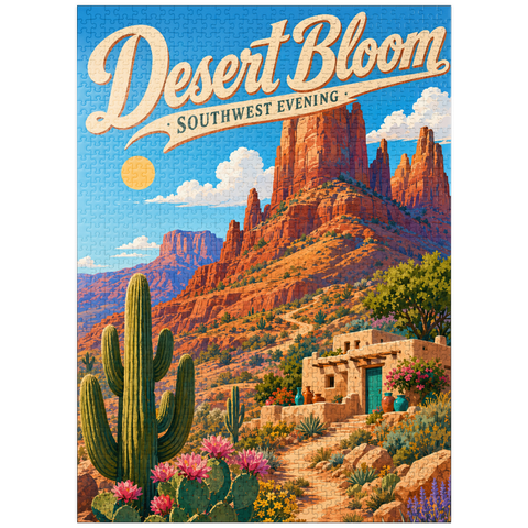 puzzleplate Desert Bloom Serene Southwest Beauty 1000 Jigsaw Puzzle