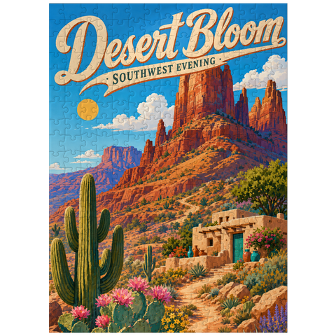 puzzleplate Desert Bloom Serene Southwest Beauty 300 Jigsaw Puzzle