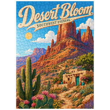 puzzleplate Desert Bloom Serene Southwest Beauty 500 Jigsaw Puzzle