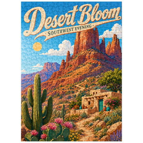 puzzleplate Desert Bloom Serene Southwest Beauty 500 Jigsaw Puzzle