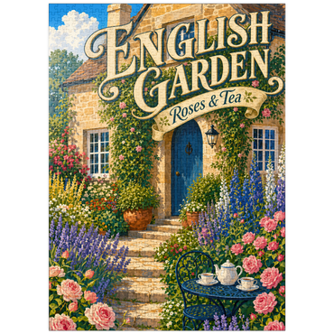 puzzleplate English Garden Roses Tea Charm 1000 Jigsaw Puzzle