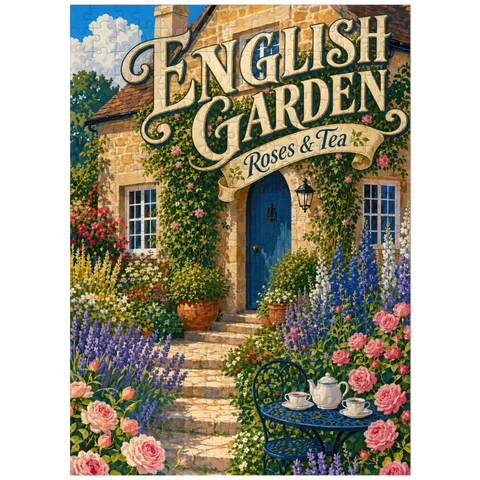 puzzleplate English Garden Roses Tea Charm 300 Jigsaw Puzzle