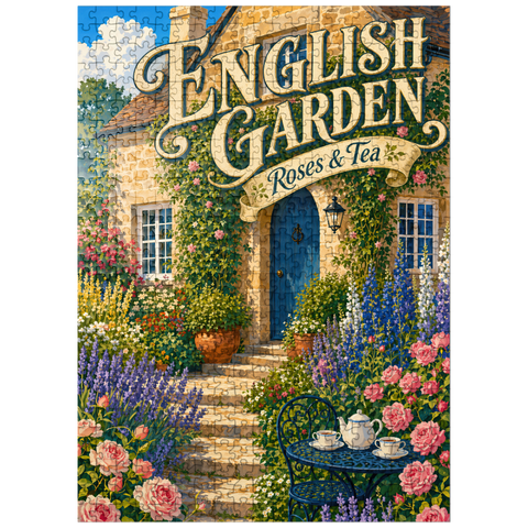 puzzleplate English Garden Roses Tea Charm 500 Jigsaw Puzzle