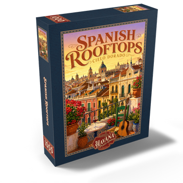 Spanish Rooftops Golden Sunset Charm 1000 Jigsaw Puzzle box view2