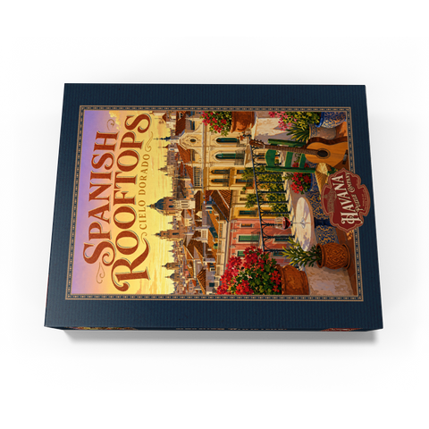 Spanish Rooftops Golden Sunset Charm 500 Jigsaw Puzzle box view3