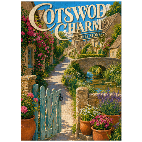 puzzleplate Cotswold Village Honey Stone Charm 300 Jigsaw Puzzle