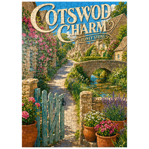 puzzleplate Cotswold Village Honey Stone Charm 500 Jigsaw Puzzle