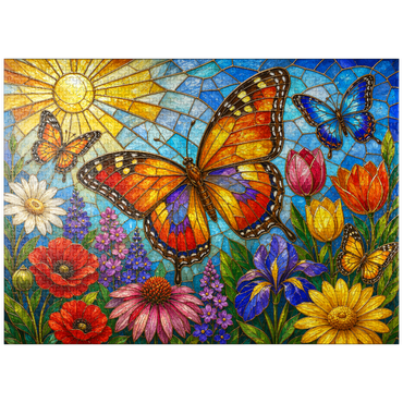 puzzleplate Butterfly Garden in Stained Glass 1000 Jigsaw Puzzle