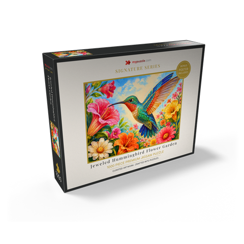 Jeweled Hummingbird Flower Garden 1000 Jigsaw Puzzle box view2
