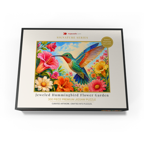 Jeweled Hummingbird Flower Garden 300 Jigsaw Puzzle box view3