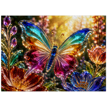 puzzleplate Luminous Glass Butterfly Garden 300 Jigsaw Puzzle