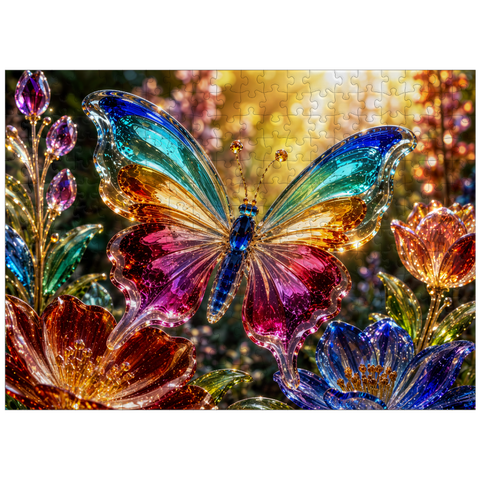 puzzleplate Luminous Glass Butterfly Garden 300 Jigsaw Puzzle