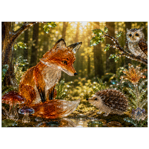 puzzleplate Luminous Glass Forest Friends 300 Jigsaw Puzzle