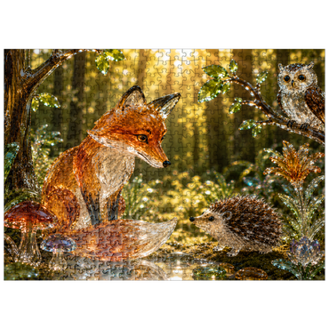 puzzleplate Luminous Glass Forest Friends 500 Jigsaw Puzzle
