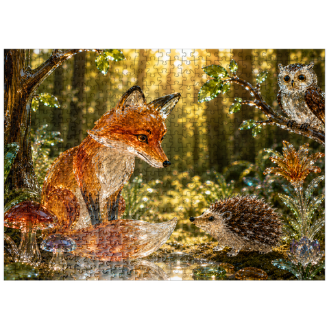 puzzleplate Luminous Glass Forest Friends 500 Jigsaw Puzzle