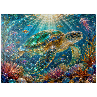 puzzleplate Luminous Glass Turtle Reef 1000 Jigsaw Puzzle