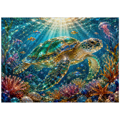 puzzleplate Luminous Glass Turtle Reef 300 Jigsaw Puzzle