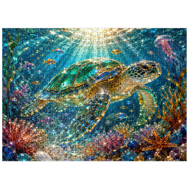 puzzleplate Luminous Glass Turtle Reef 500 Jigsaw Puzzle