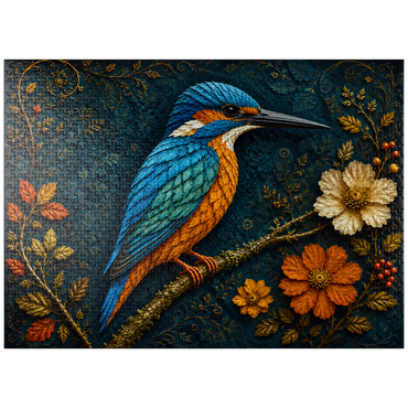 puzzleplate Autumn Leaf Kingfisher Garden 1000 Jigsaw Puzzle