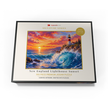 New England Lighthouse Sunset 300 Jigsaw Puzzle box view3