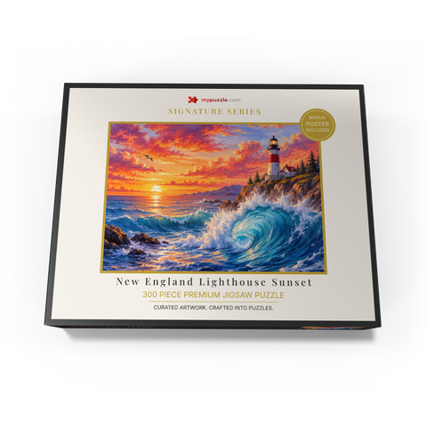 New England Lighthouse Sunset 300 Jigsaw Puzzle box view3