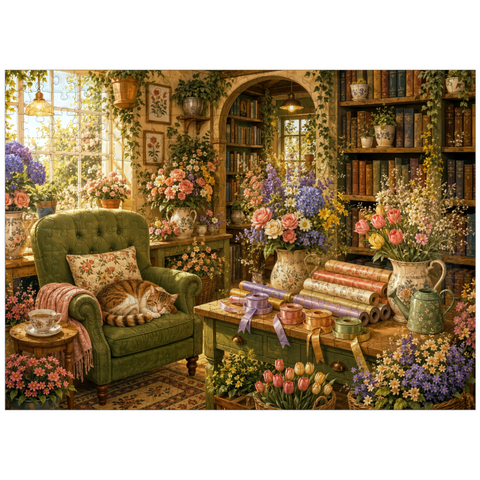 puzzleplate Secret Flower Bookshop Corner 300 Jigsaw Puzzle