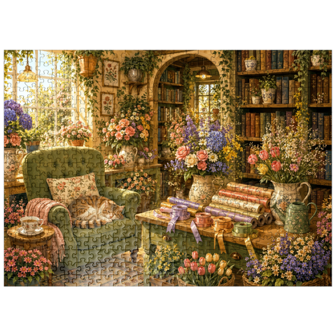puzzleplate Secret Flower Bookshop Corner 500 Jigsaw Puzzle