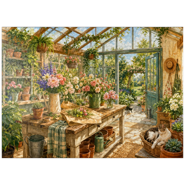 puzzleplate Sunlit Greenhouse Garden Studio 1000 Jigsaw Puzzle