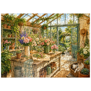 puzzleplate Sunlit Greenhouse Garden Studio 500 Jigsaw Puzzle