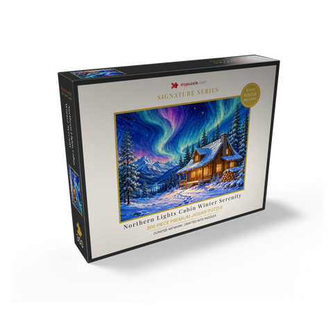 Northern Lights Cabin Winter Serenity 300 Jigsaw Puzzle box view2