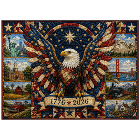 puzzleplate American Eagle Heritage Quilt 300 Jigsaw Puzzle