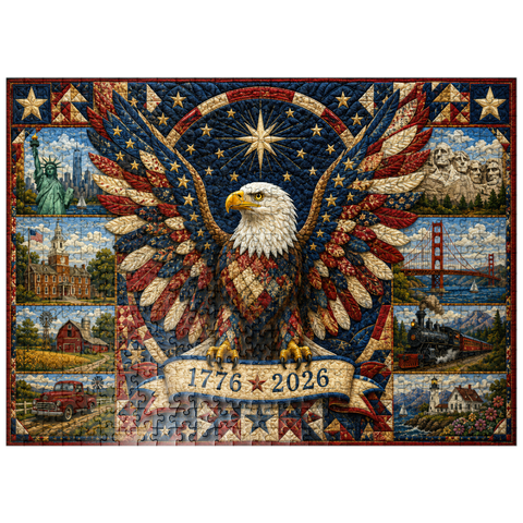 puzzleplate American Eagle Heritage Quilt 500 Jigsaw Puzzle