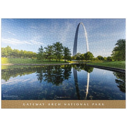 puzzleplate Gateway Arch National Park: Reflection Pool 1000 Jigsaw Puzzle