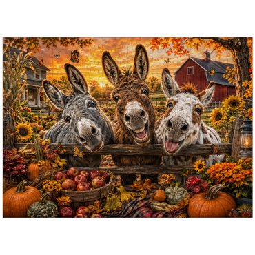 puzzleplate Autumn Donkey Mischief 300 Jigsaw Puzzle